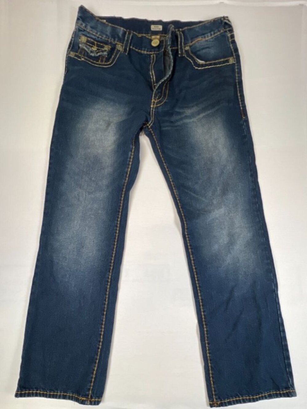 Vtg True Religion Ricky Relaxed Straight Jeans Men's Size 42 Blue Denim Super T